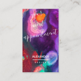 Tarjeta De Citas Meditación de Color | Naranja y Púrpura