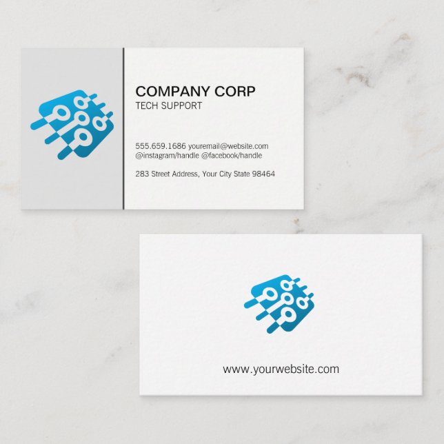 Tarjeta De Citas Microchip | Tecnología (Anverso / Reverso)