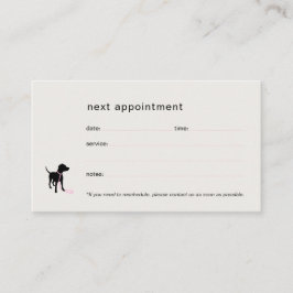 Tarjeta De Citas Mínima silueta de mascota Paseador de perros Cuida
