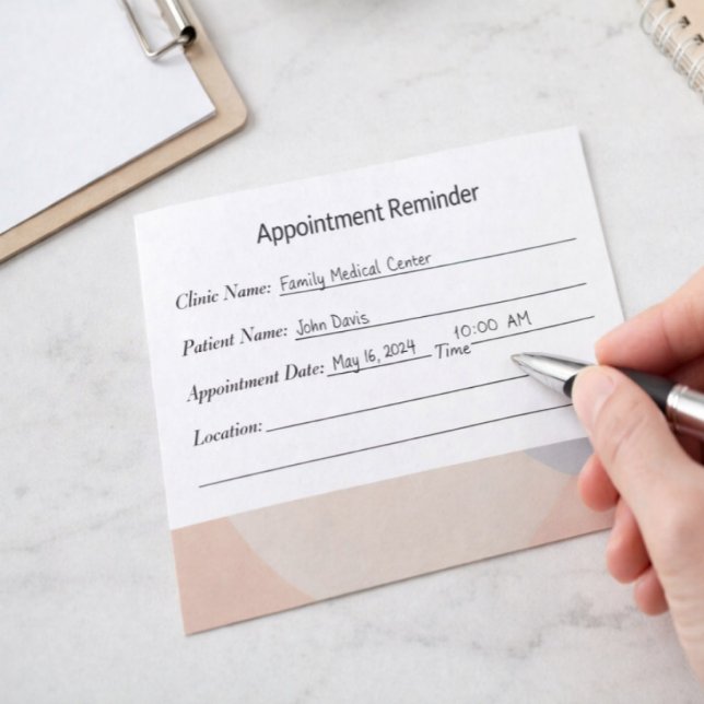 Tarjeta De Citas Minimal Appointment Reminder Card Clean Design (Subido por el creador)