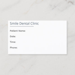 Tarjeta De Citas Minimal Dental Appointment Card One Line