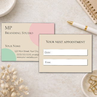 Tarjeta De Citas Minimalist Pastel Branding Design