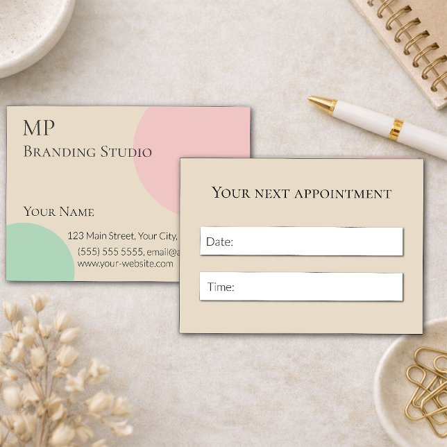 Tarjeta De Citas Minimalist Pastel Branding Design (Subido por el creador)