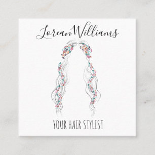 Tarjeta De Citas Minimalista Hairstylist Bride Wavy Hair Moda Flora