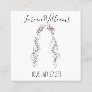 Tarjeta De Citas Minimalista Hairstylist Bride Wavy Hair Moda Flora