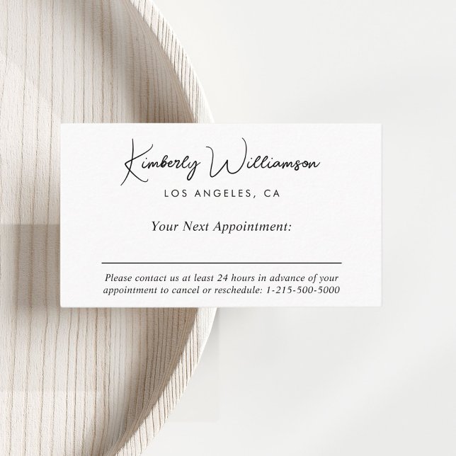 Tarjeta De Citas Moda Firma de script de negocio (Empower your name in our signature script as your logo and brand identity)