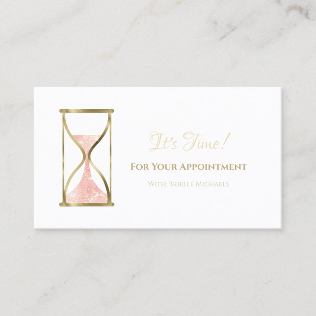 Tarjeta De Citas Moda Glitz Hourglass Salón De Belleza Nombramiento (Anverso)