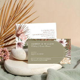 Tarjeta De Citas Moda moderna Floración de color de agua bohemia