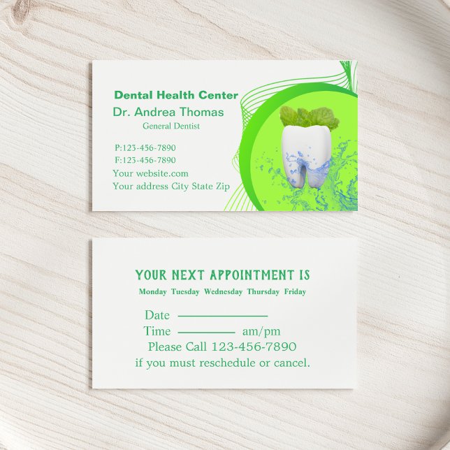 Tarjeta De Citas Modern Dental Tooth Logo Mint Nombramiento comerci (Subido por el creador)