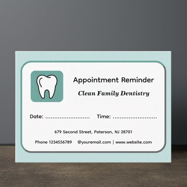 Tarjeta De Citas Modern Dentist Appointment Reminder Cards (Subido por el creador)
