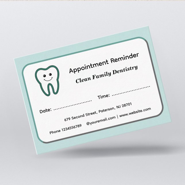 Tarjeta De Citas Modern Dentist Appointment Reminder Cards (Subido por el creador)