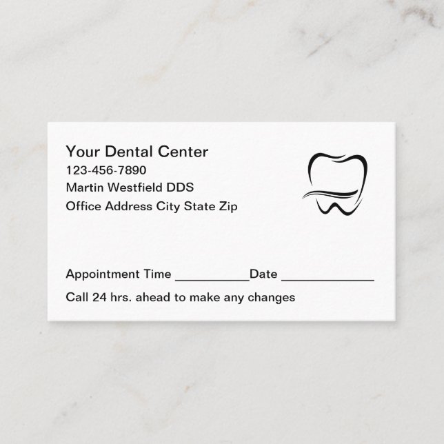 Tarjeta De Citas Modern Dentist Office Appointment Cards New (Anverso)