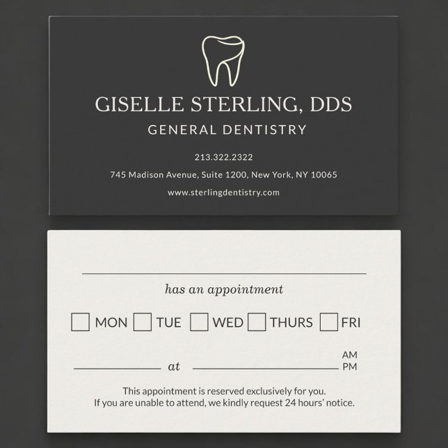 Tarjeta De Citas Modern Dentist Office Tooth Appointment Reminder (Subido por el creador)