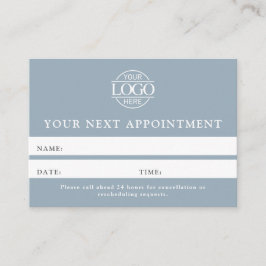 Tarjeta De Citas Modern Dusty Blue Professional Simple Reminder