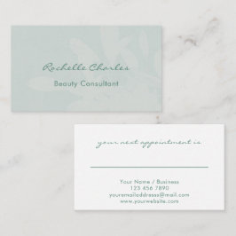 Tarjeta De Citas Modern Elegant Eucalyptus Green Beauty Consultant