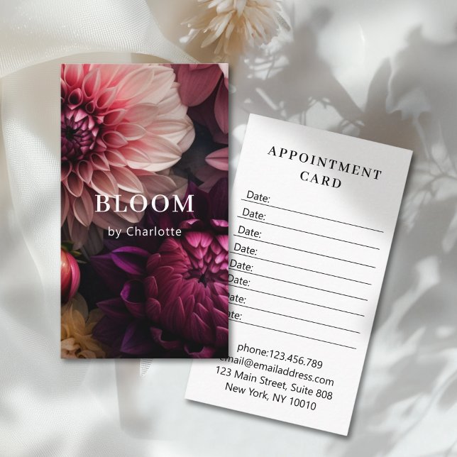 Tarjeta De Citas Modern Flower Salon (Modern Flower Salon Appointment Card)