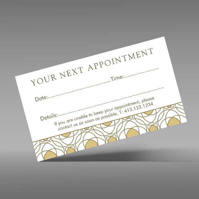 Tarjeta De Citas Modern Gold Geometric Appointment Card (Subido por el creador)