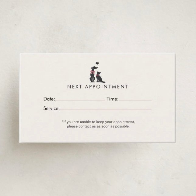 Tarjeta De Citas Modern Neutral Pet Sitter Appointment | Editable (Subido por el creador)