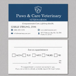 Tarjeta De Citas Modern Pet Appointment Reminder Veterinarian