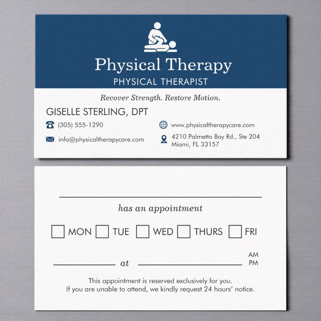 Tarjeta De Citas Modern Physical Therapist Office Appointment (Subido por el creador)