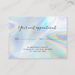Tarjeta De Citas Modern QR Code Hair Salon Holographic Business