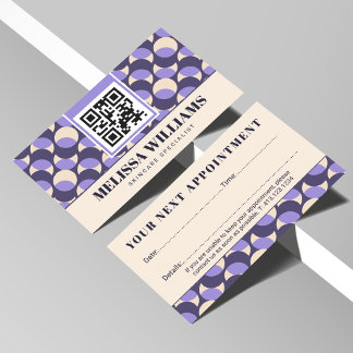 Tarjeta De Citas Modern Retro Lavender Geometric 