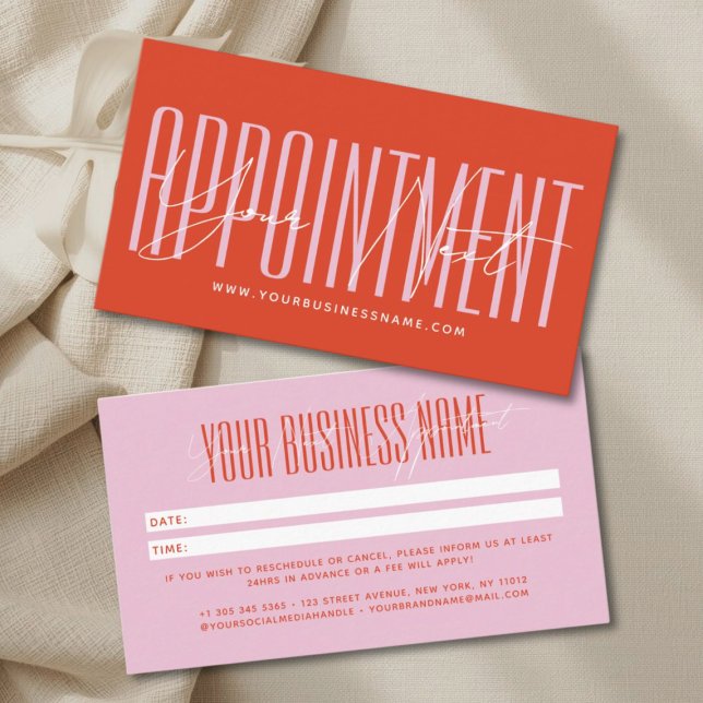 Tarjeta De Citas Modern script typography professional reminder (Your next appointment reminder card)