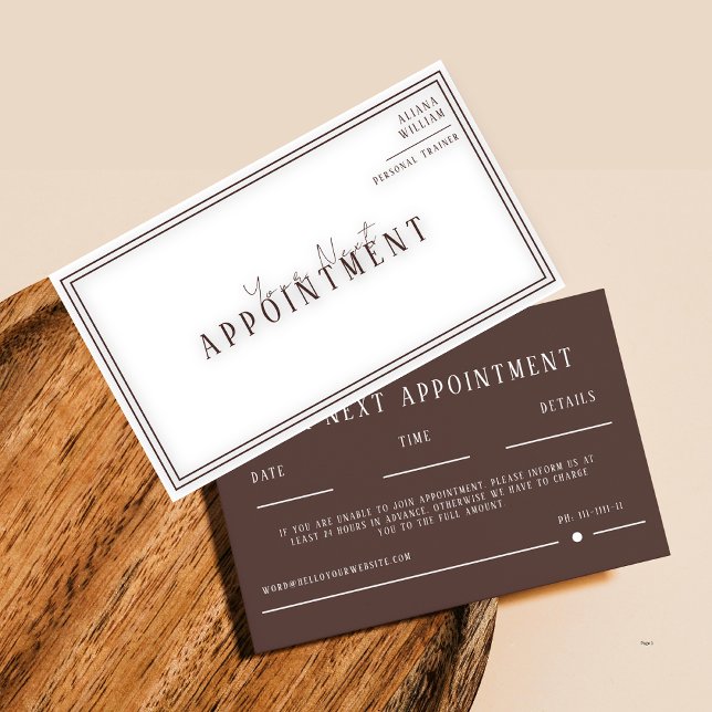 Tarjeta De Citas Modern Trendy Brown Personal Trainer Fitness  (Subido por el creador)