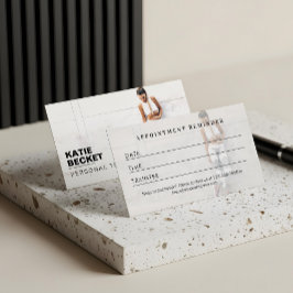 Tarjeta De Citas Modern Trendy Photo Personal Trainer Fitness