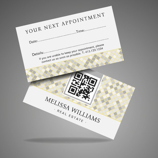 Tarjeta De Citas Modern Yellow & Gray Geometric Appointment Card (Subido por el creador)