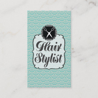 Tarjeta De Citas Moderna Aqua Scales Hair Estilista Salon Cards