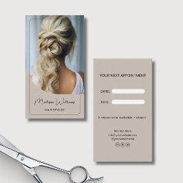 Tarjeta De Citas Moderna foto Personalizado Hair Stylist