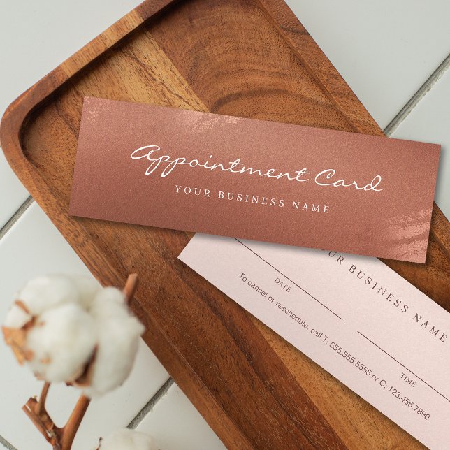Tarjeta de citas moderna para negocios Mini Bronce (Chic Bronze Mini Business Modern Appointment Card)