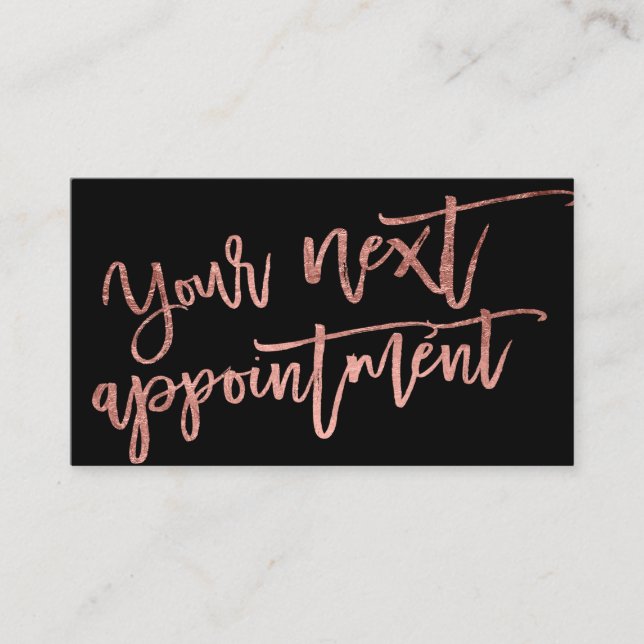 Tarjeta De Citas Moderna y elegante escritura rosa de escritura tip (Anverso)