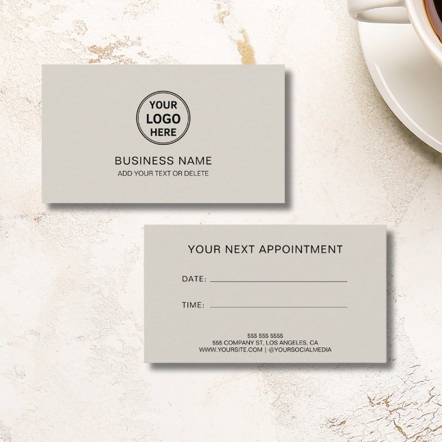Tarjeta De Citas Moderno logotipo de Personalizado profesional Empr (Modern Custom Logo Professional Business Appointment Card)