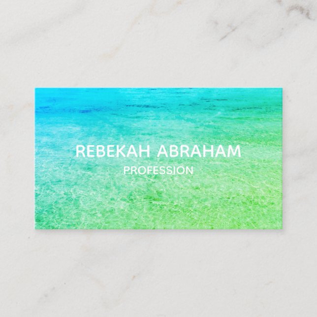 Tarjeta De Citas Moderno Ocean Beachy Green (Anverso)
