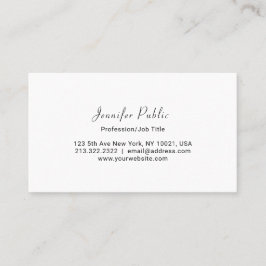Tarjeta De Citas Moderno Profesional Elegante Blanco Simple Llanura