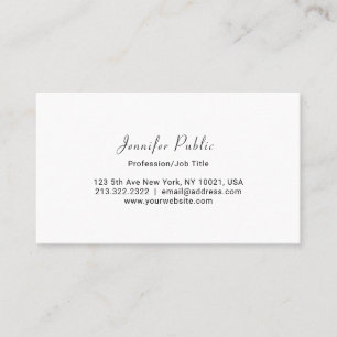 Tarjeta De Citas Moderno Profesional Elegante Blanco Simple Llanura