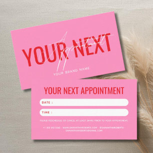 Tarjeta De Citas Moderno profesional rosa tu próximo