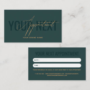 Tarjeta De Citas Moderno profesional verde tu próximo