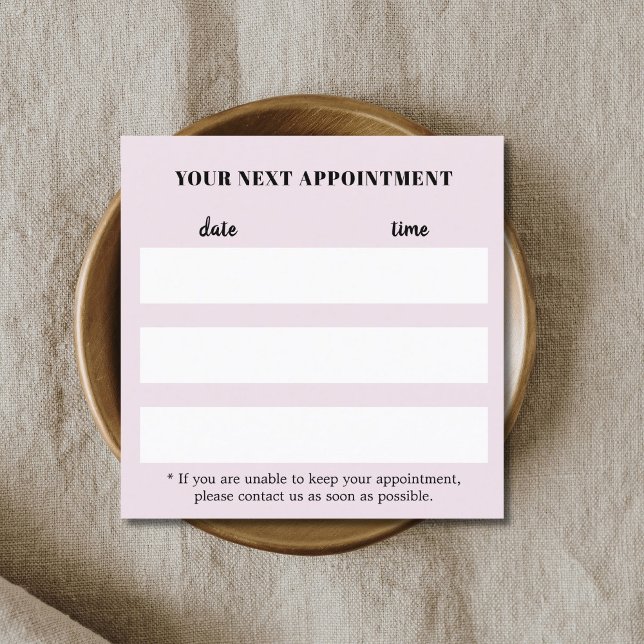 Tarjeta De Citas Moderno Salón De Pelo Blanco Rosa (Subido por el creador)