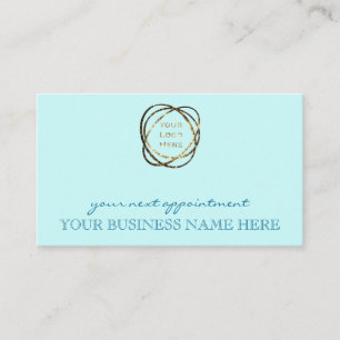 Tarjeta De Citas Moderno y elegante logotipo comercial de Aqua Pers