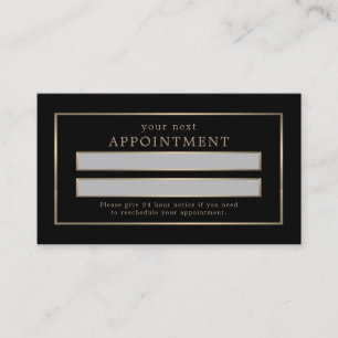 Tarjeta De Citas Moderno y elegante, negro y oro