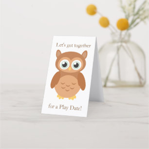 Tarjeta De Citas Mommy Play date owley llamando