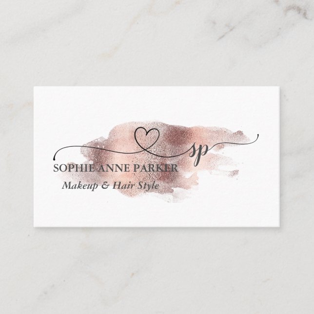 Tarjeta De Citas Monograma profesional elegante de caligrafía Gold (Anverso)