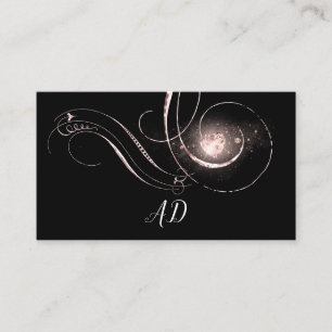 Tarjeta De Citas Monograma simple de diamante blanco Rosa de corazó