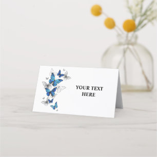 Tarjeta De Citas Morfo de las mariposas voladoras azules