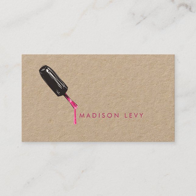 Tarjeta De Citas Nail Polaca Mujer Beautician Salon Nombrado (Anverso)