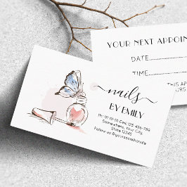 Tarjeta De Citas Nail Salon Bote polaco Sketch Rubor Pink