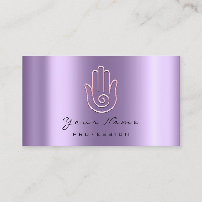 Tarjeta De Citas Namaste Joga Holistic Massage Nombramiento Purple (Anverso)